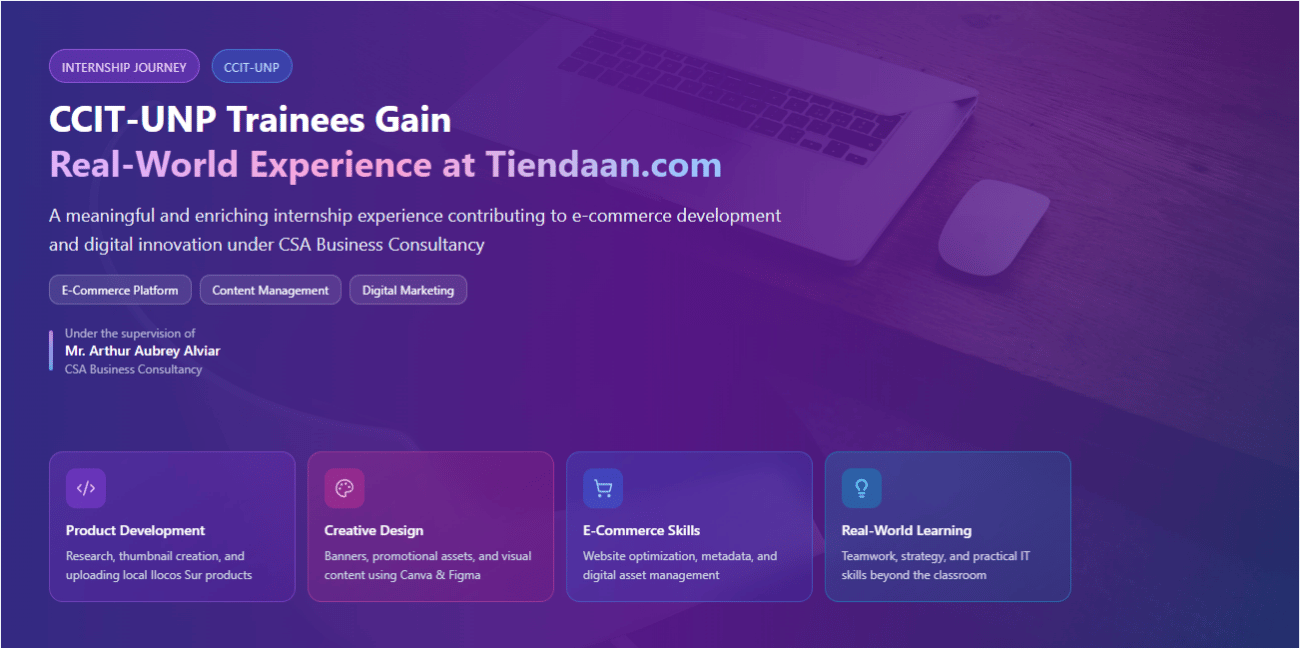 CCIT-UNP Trainees Gain Real-World Experience at Tiendaan.com